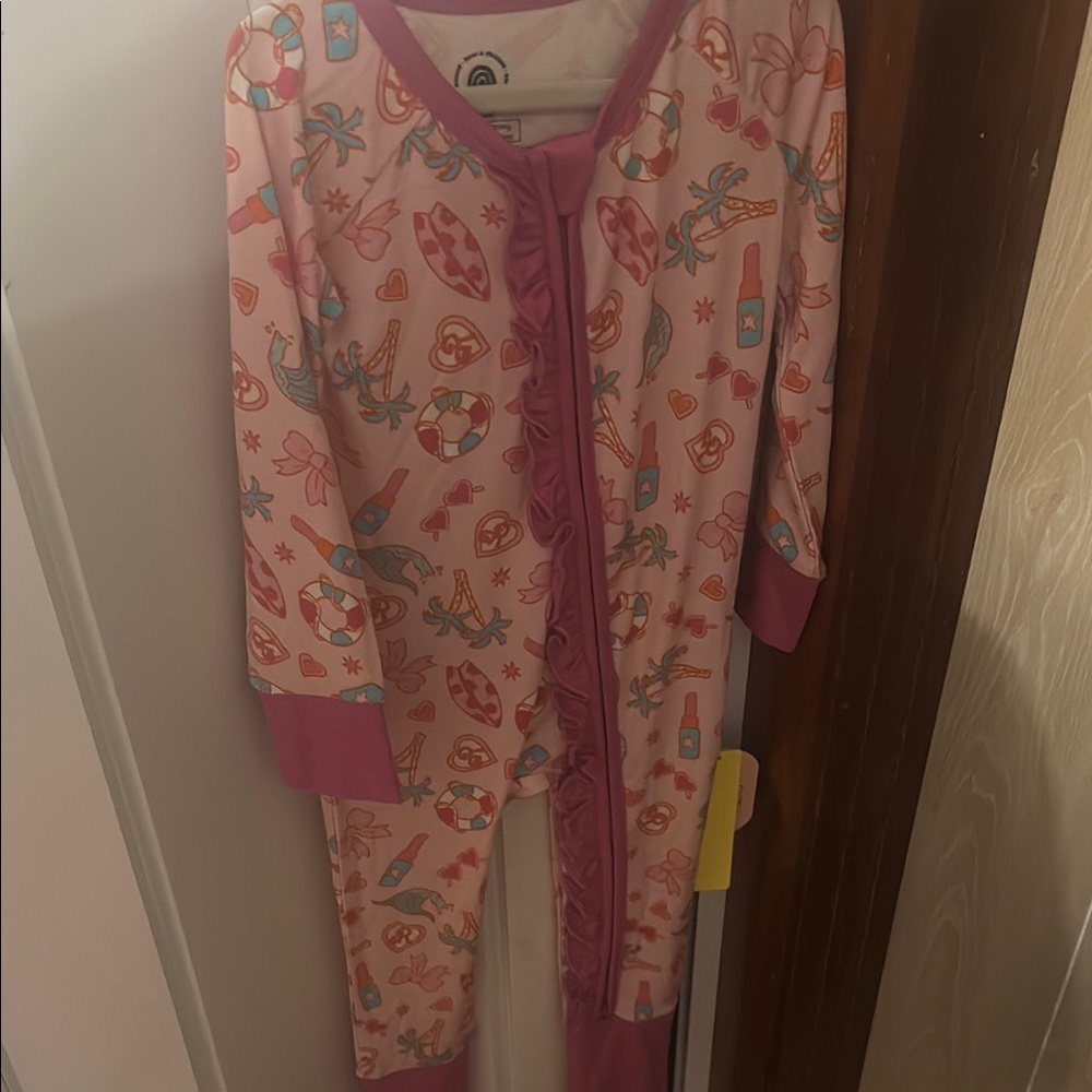 FRIENDS Pink and Orange Patterned Onesie